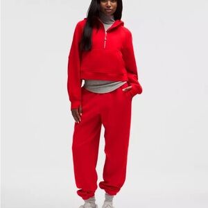 Lululemon Athletica Oxford Red Oversized Mid-Rise Scuba Joggers